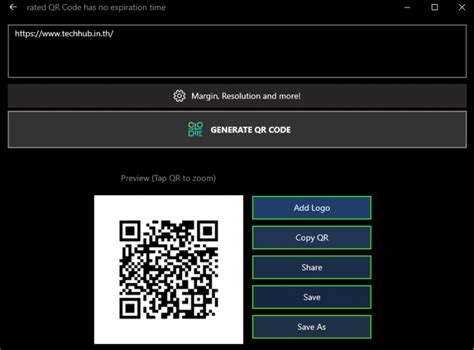 Generate QR Code Windows 1.0 的图像结果