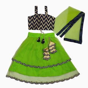 SHIVAM MINI MALL Girls Lehenga Choli Ethnic Wear Chevron/Zig Zag ...