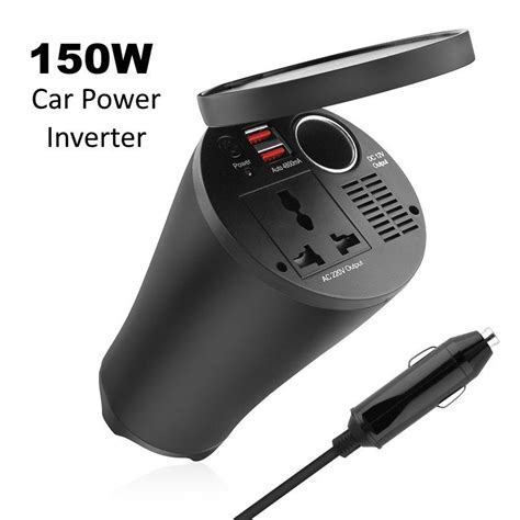 Buy 150W Car Power Inverter Cup Holder with AC Outlets and 4.8A ...