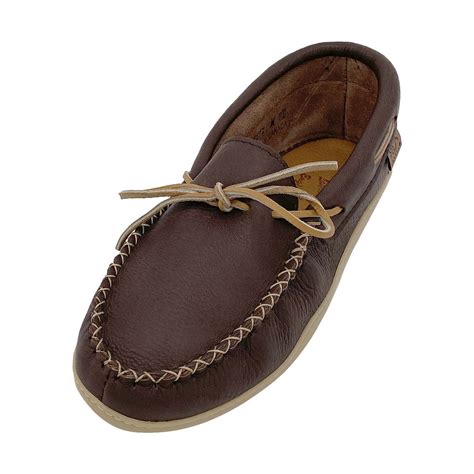 MEN'S HARD SOLE MOCCASIN SHOES - Leather-Moccasins