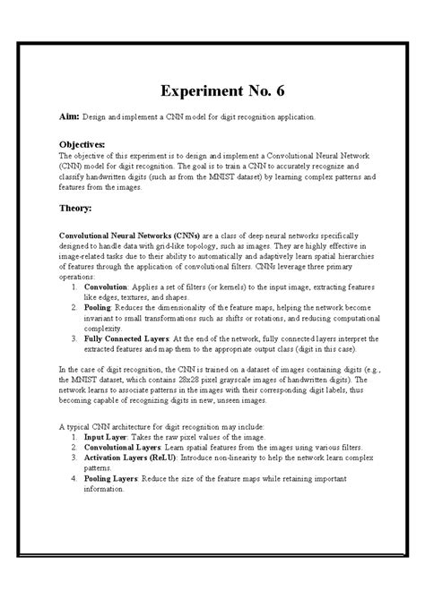 Deep Learning Lab: CNN Model for Digit Recognition (Exp 5 & 6) - Studocu