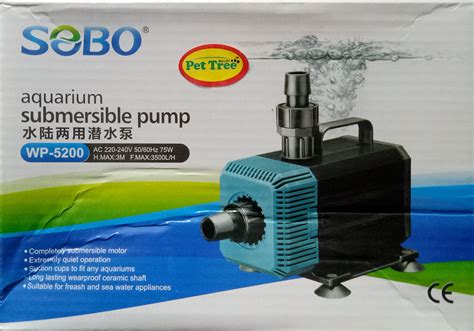 SOBO Submersible Power Head - WP-5200-75W - F.Max 3500 L/H - Water ...