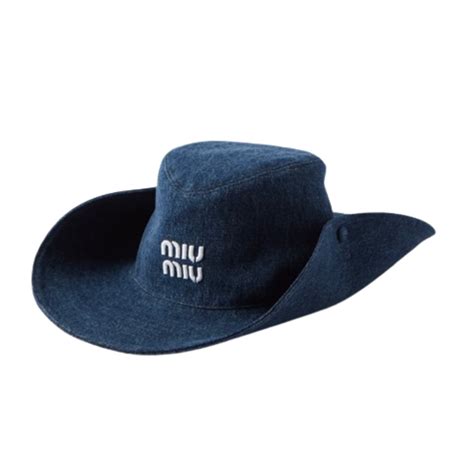 Miu Miu Logo-Embroidered Denim Cowboy Hat | WHAT’S ON THE STAR?