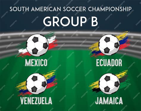 Premium Vector | Group B participant south america soccer contest 2024