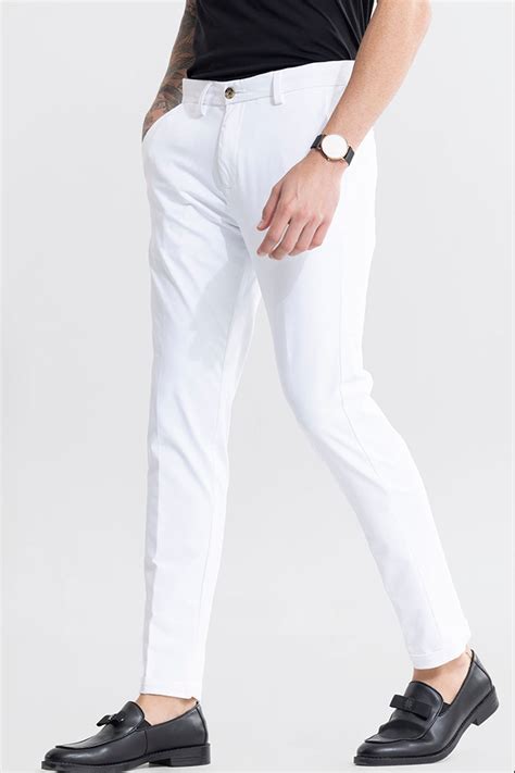 Buy Men's Jeffer White Chino Online | SNITCH
