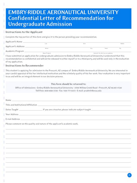 Embry-Riddle Aeronautical University Confidential Letter of ...