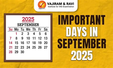 Important Days in September 2025, National & International Days