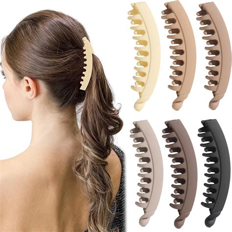 Amazon.com: 6 Pieces Banana Hair Clips,5 Inch Large Banana Clip for ...