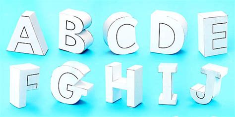 3D Display Letters Paper Models