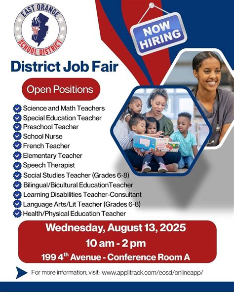 Come Join Our Team! East Orange School District Job Fair | East Orange ...