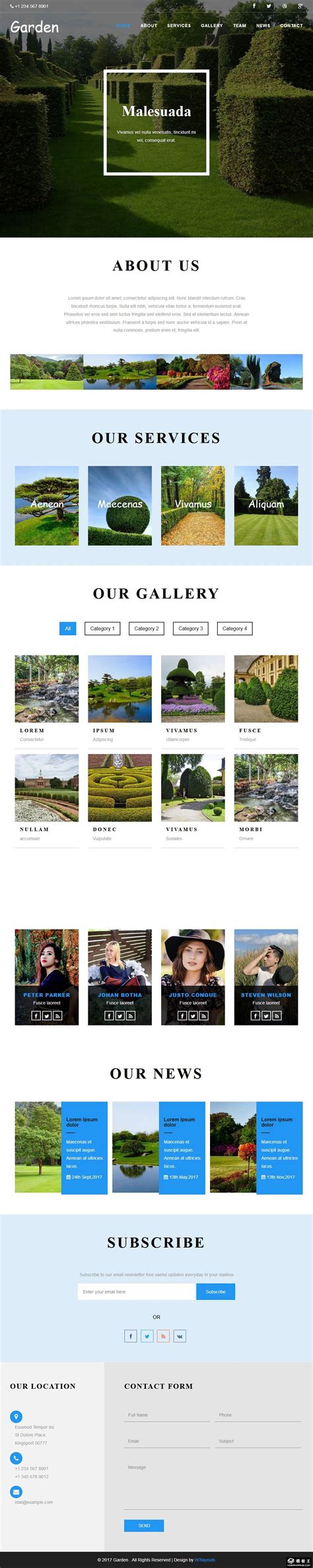 园艺景观设计响应式网页模板免费下载_模板王