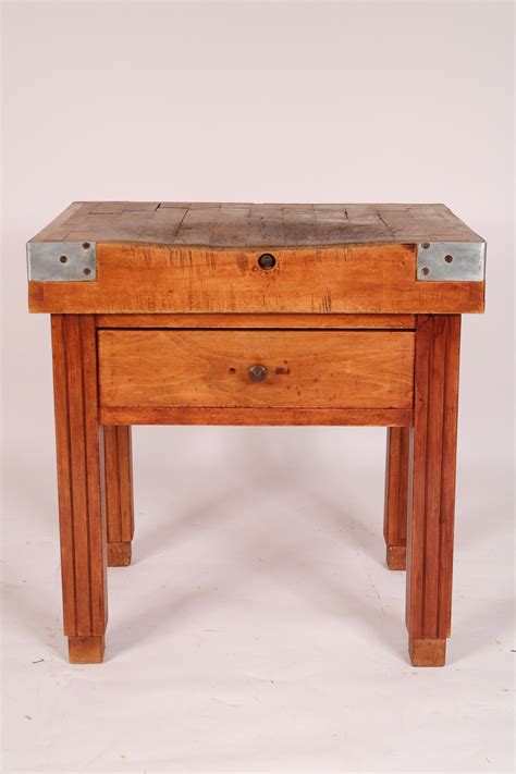 Vintage Butcher Block Table For Sale at 1stDibs