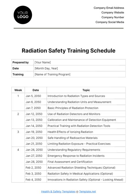 Free Army Training Schedule Template to Edit Online