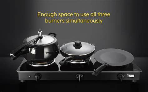 Glen 3 Burner Toughened Glass Top | LPG Gas Stoves | Fuel Efficient ...