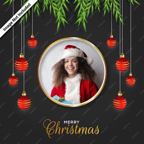 Premium Vector | Christmas frame with christmas ball