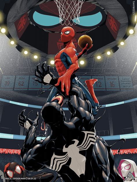 Venom Dunking On Spider Man Poster