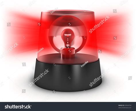 Red Flashing Light On A White Background Stock Photo 87834793 ...