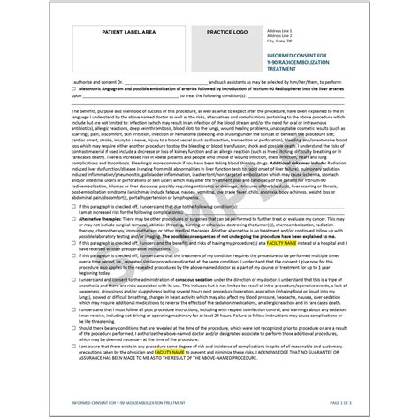 Y-90 Radioembolization treatment Consent | Society of Interventional Radiology