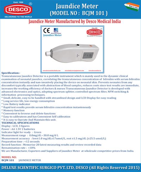 Hospital Jaundice Meters Suppliers and Exporters India | DESCO