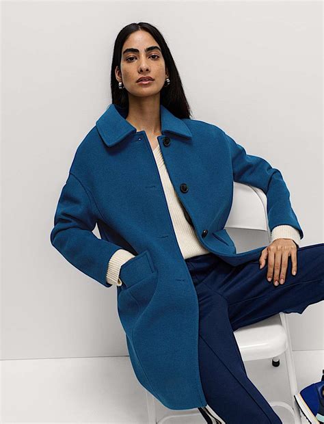 Buy Twill Single Breasted Collared Coat at Marks & Spencer