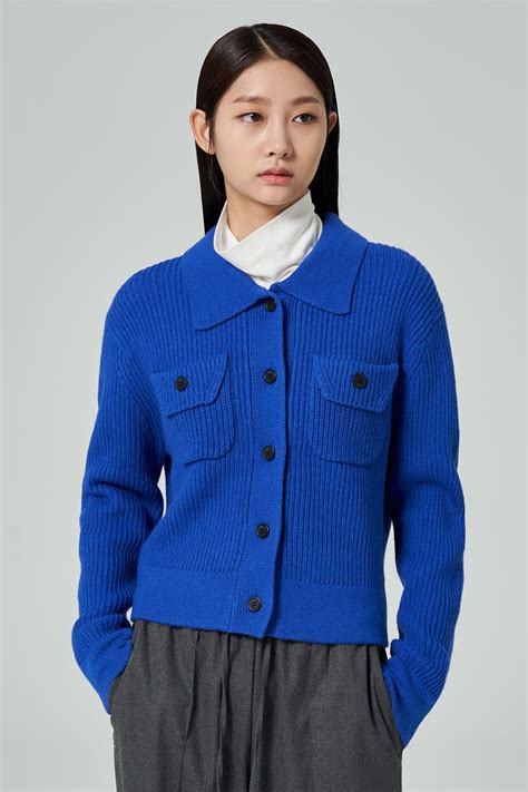 8seconds Collar Neck Pocket Cardigan Royal Blue | Cardigans for Women ...