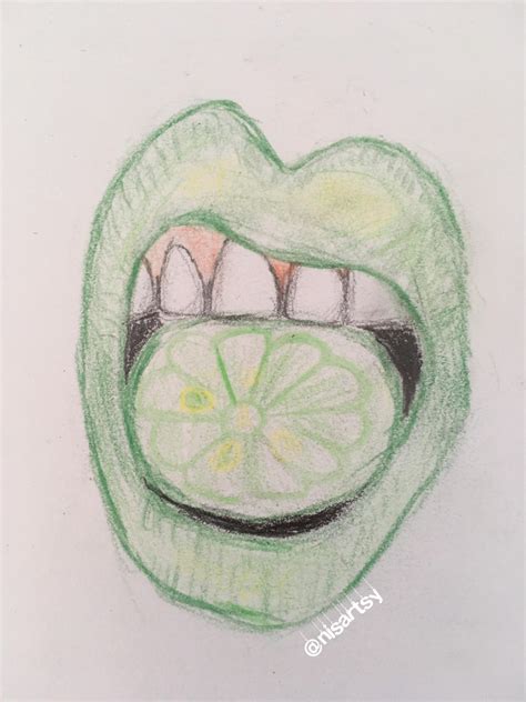 Drawing Of Lips With Lime | Lipstutorial.org