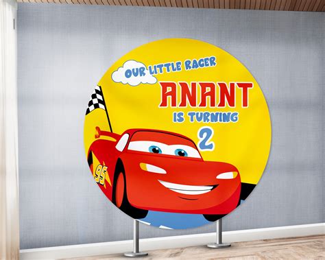 Car Theme Customized Round Backdrop | Personalized party supplies ...