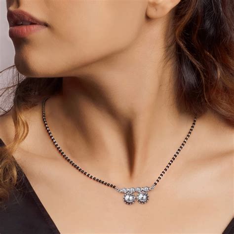 Buy GIVA AVNI 925 Oxidised Silver Traditional Mangalsutra Bead Necklace ...