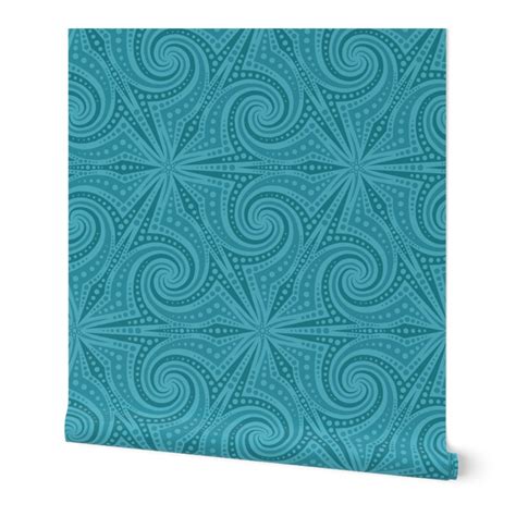 Roiling Boil of Joy --all blue 3 Wallpaper | Spoonflower
