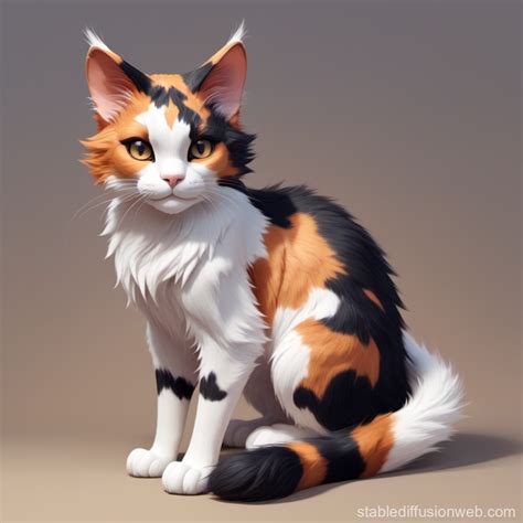 Anthropomorphic Furry Calico Cat | Stable Diffusion Online