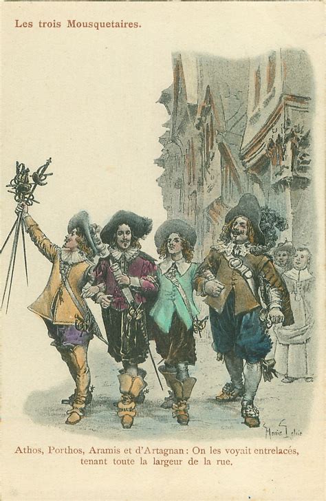 Athos, Porthos, Aramis Et D'Artagnan: On Les Voyait Entrelaces, Tenant ...