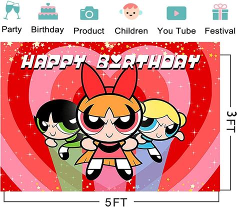 POMIP Red Girl Backdrop 5x3ft Powerpuff Girls Photo India | Ubuy