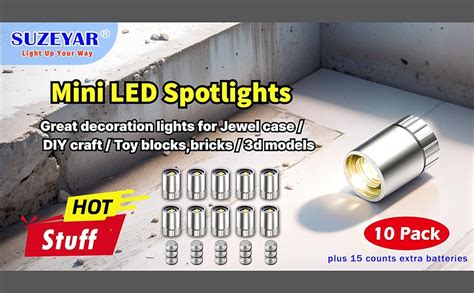10 Pack Small Spotlight Battery Operated Led Lights Warm White ...