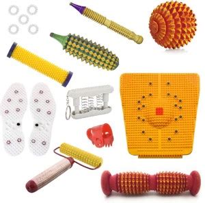 Accufit AF34 Acupressure Massager Tools Combo Kit with Foot Roller ...