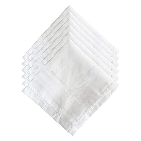 Buy The White Square Men's White Handkerchiefs Small Size Pack of 6 ...