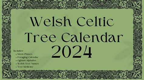 Welsh Celtic Tree Calendar, Foraging & Moon Calendar With Ogham ...