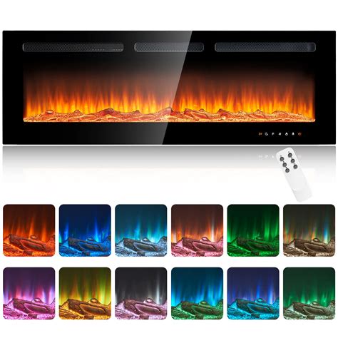 Buy Aoxun Electric Fireplace, 60'' in Wall Recessed and Wall-ed ...