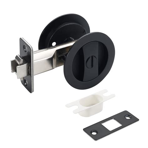 Asidrama Sliding Pocket Door Lock Matte Black Pocket Door Hardware ...
