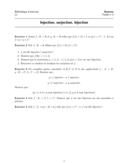 Image result for Exercice Sur Injection Surjection