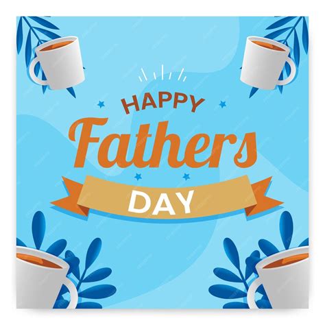 Premium Vector | Happy father's day greeting card and template post ...