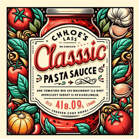 Entry #16 by preyose2 for Chloe’s Classic Pasta Sauce Label Design ...