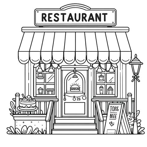 Restaurant Coloring Pages 的图像结果