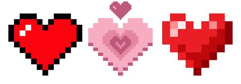 Set of pixel art heart icons. Vector 8-bit retro style illustration ...