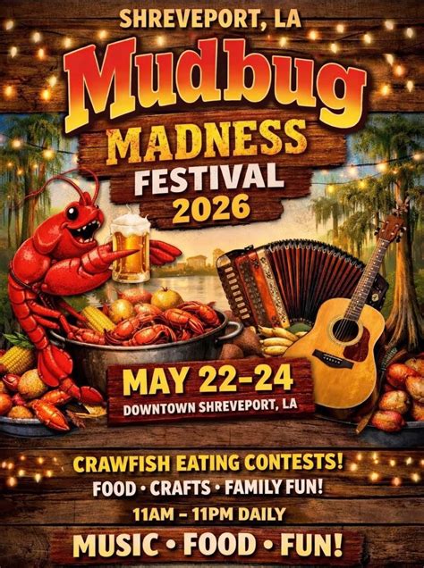 Mudbug MADNESS FESTIVAL 2026, 629 Spring St, Shreveport, LA 71101-3645 ...