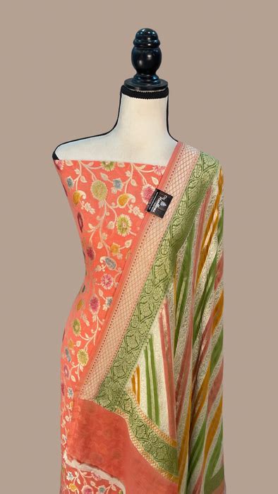 Khaddi Georgette Banarasi Dress material — The Handlooms