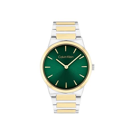 Calvin Klein CK LINEAR ELEGANCE 36 mm Green Dial Women Watch- 25100114 ...