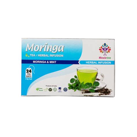 Miracle Tree Moringa with Peppermint Herbal Tea (24 Sachets Per Box ...