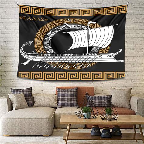Buy Norse Decor Vikings Warship Wall Tapestry Vikings Psychedelic Rune ...