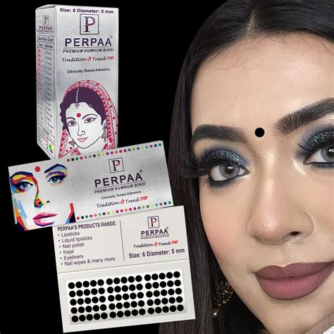 PERPAA Premium Velvet Sticker Kumkum Bindi Box of 15 Flaps - Pottu for ...