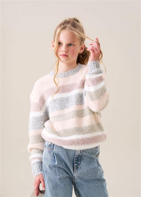 Angel & Rocket Girls Stripe Pink Cotton Sweaters